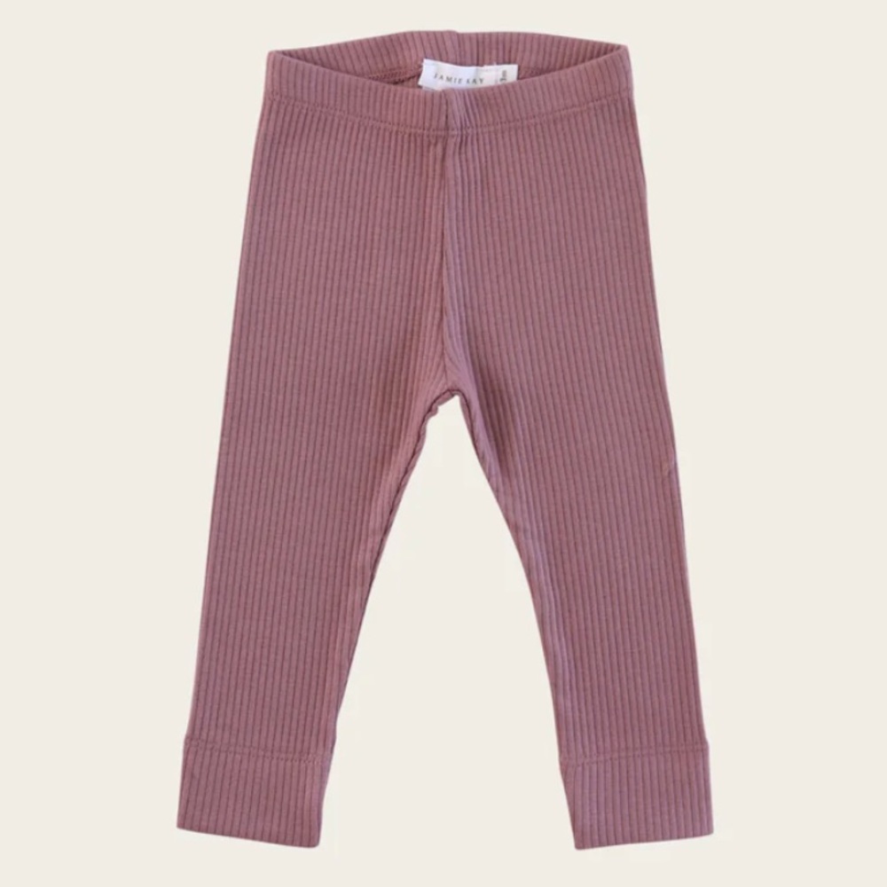 JAMIE KAY - ORGANIC ESSENTIAL LEGGING- WOODROSE 0-3m